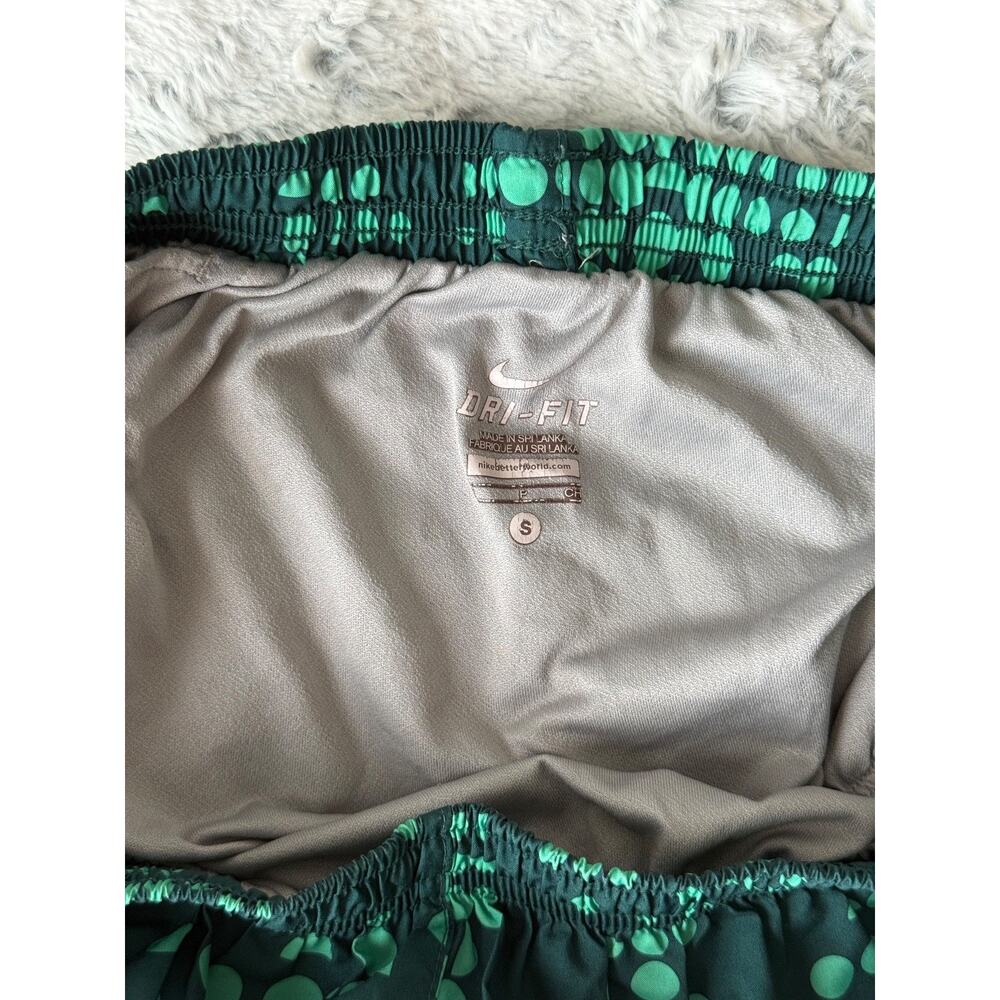 Nike Dri-Fit Women's S Tempo Running Shorts Green Mint Dot Print Athletic - Picture 3 of 6